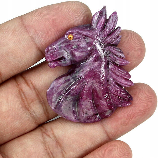 Zoisite Ruby Sapphire Natural Stone 79.58ct Horse