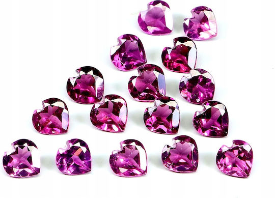 Rhodolite Garnet Natural Stones 15 Pieces Heart Cut 4.1ct