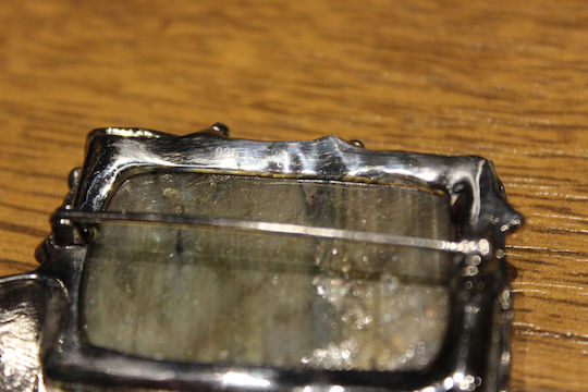 Songea Silber Brosche Mit Natürlicher Labradorit Saphiren Granat Vogel