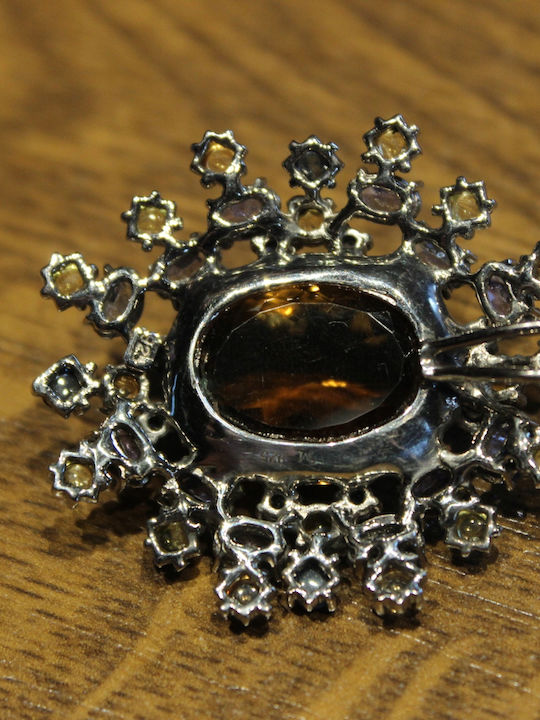 Silver Pendant Natural Citrine Tanzanite Kyanite Tourmalines Silver Pendant Natural Citrine Tanzanite Kyanite Tourmalines