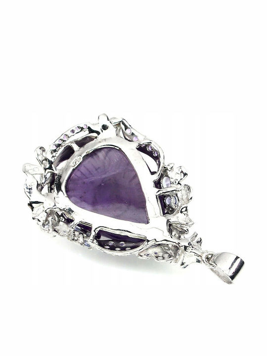 Silver Pendant Natural Amethyst Tanzanite Silver Pendant Natural Amethyst Tanzanite