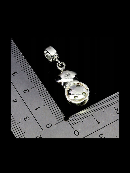 925 Silver Delicate Pendant Elegant Natural Marcasite Pearl Flower
