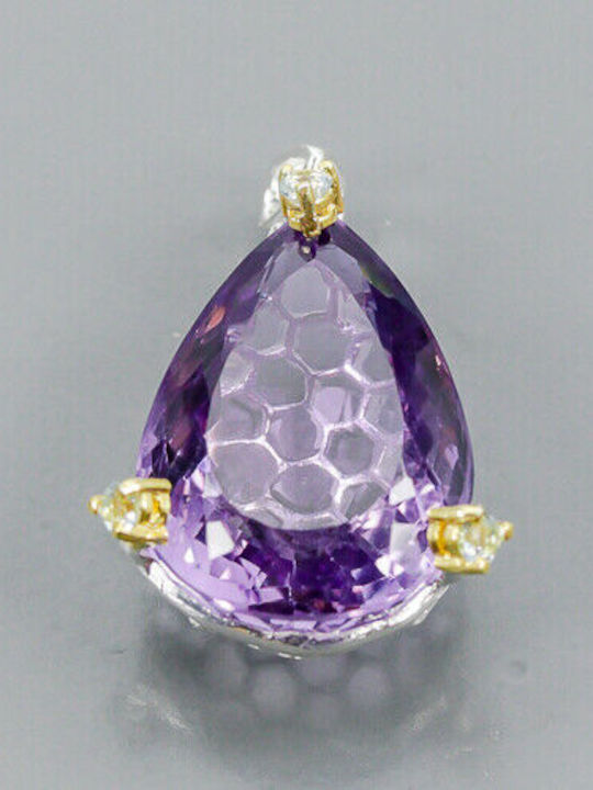 Artistic Pendant 23ct Amethyst Topaz 925 Artistic Pendant 23ct Amethyst Topaz 925