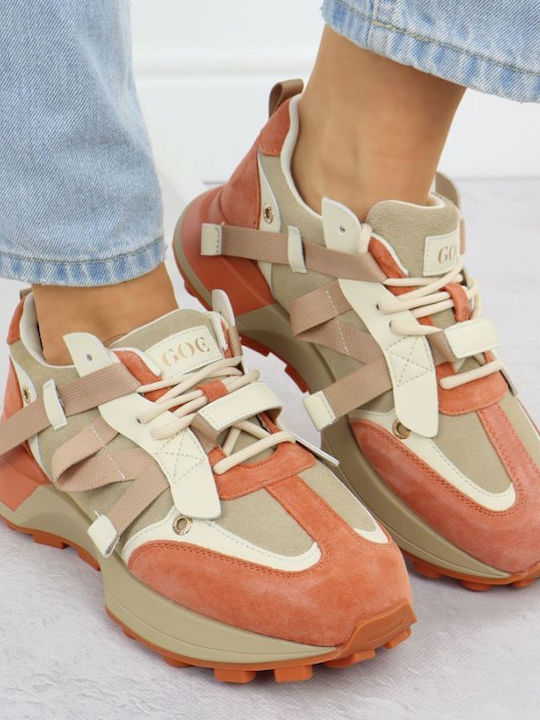 Γυναικεία Sneakers Beige And Orange