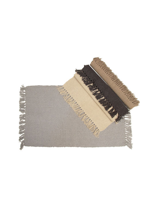 Viopros Riva Rug Rectangular Cotton with Fringes Linen