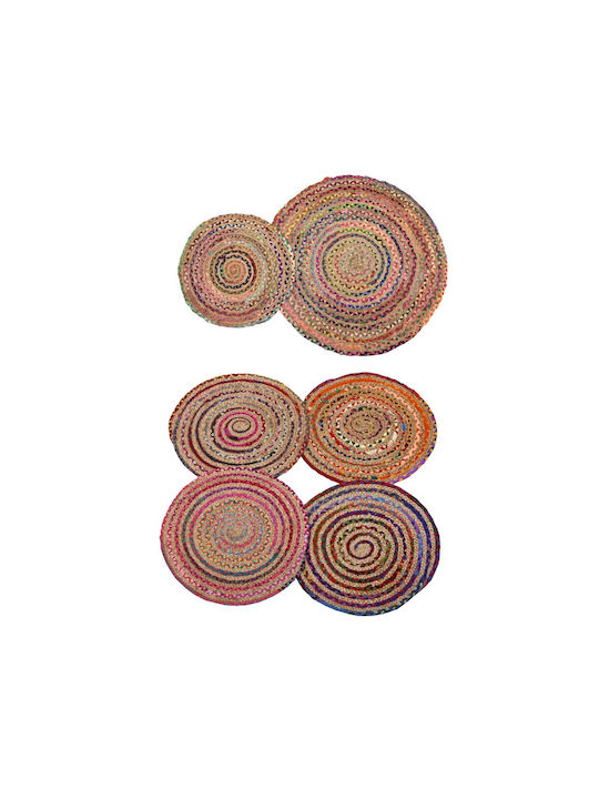 Viopros Jute Rug Round Summer from Jute Multicolour