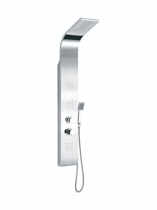 Piccadilly Clai 10 Shower Column with Hydromassage 140cm Silver
