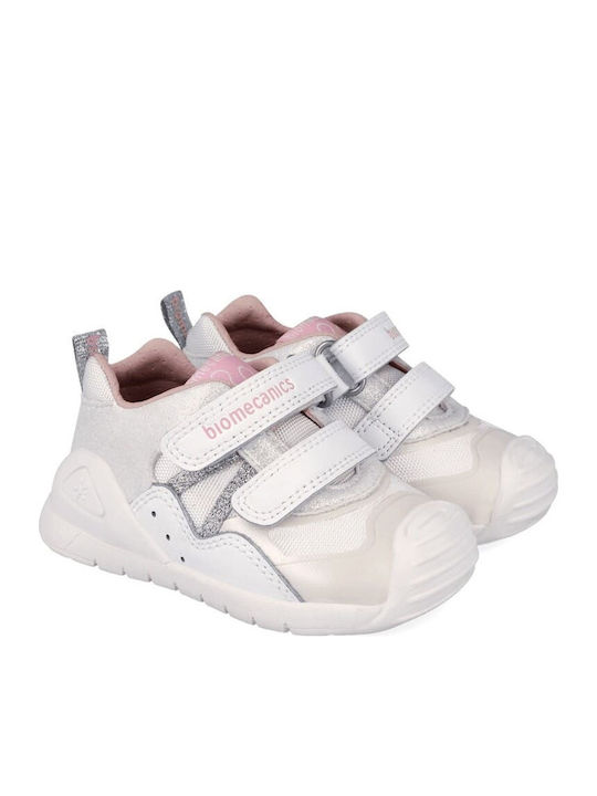 Παιδικά Sneakers Ανατομικά με Σκρατς Λευκά