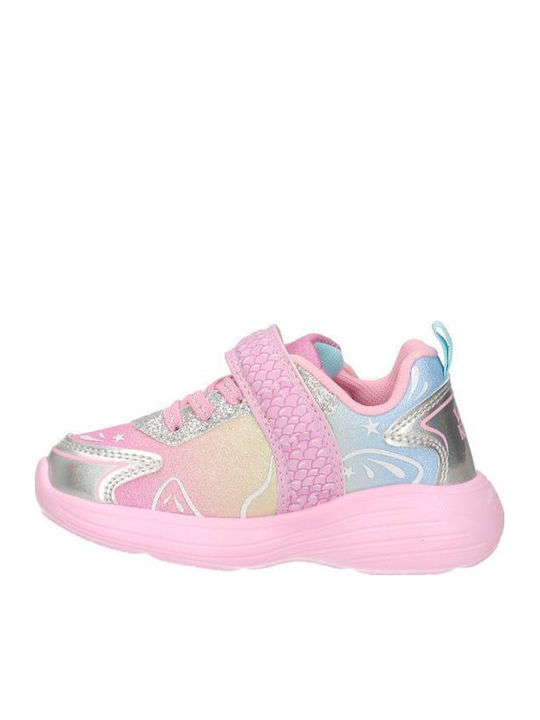 Παιδικά Sneakers με Σκρατς & Φωτάκια Ροζ
