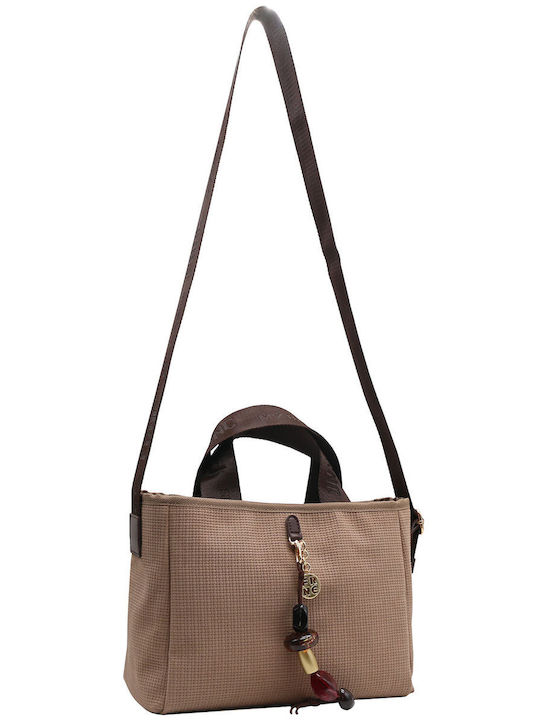 Πλεκτή Γυναικεία Shopper Τσάντα Μπεζ