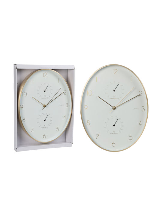 Wall Clock Metallic Gold 34.5x27.1cm