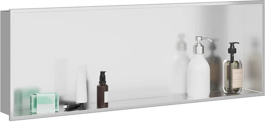 vidaXL Επιτοίχια Ραφιέρα Μπάνιου Μεταλλική 75x9.5x30cm Λευκή