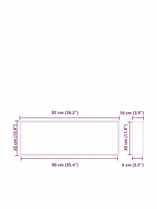 vidaXL Wall Mounted Bathroom Shelf Metallic 30x9.5x20cm Silver