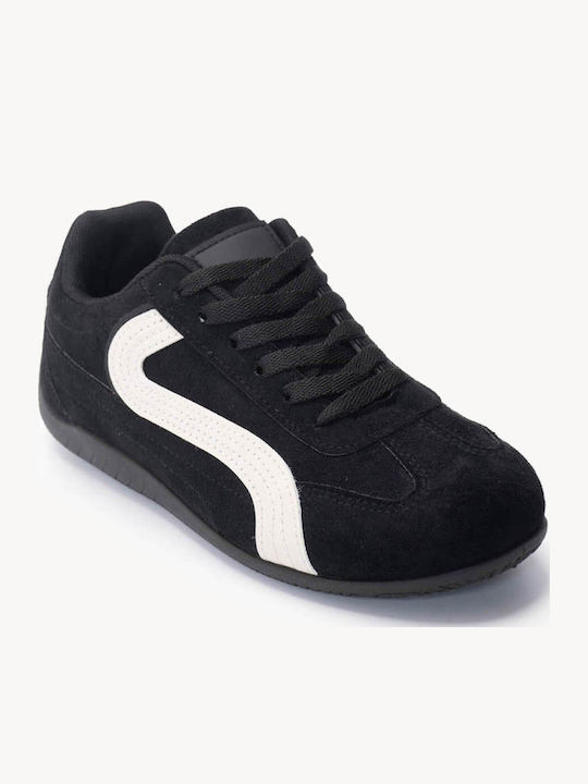Adidași Negri Din Catifea Cu Textură Valurată