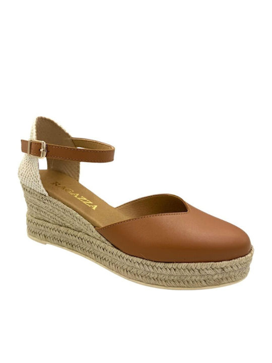 Sommer Damenplattformen im Stil Espadrilles Tabac