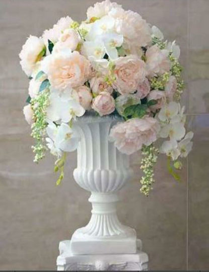 Natural Home Vază De Podea Din Plastic Albă Φ28xΥ80cm