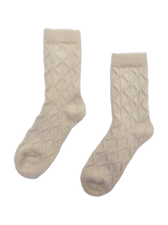 Gift-Me Women's Monochrome Beige Socks