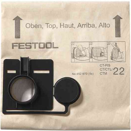 Festool FIS-CT 33/5 Σακούλες Σκούπας 5τμχ Συμβατή με Σκούπα Festool