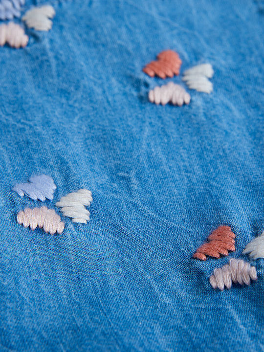 Girls Dress Denim Blue