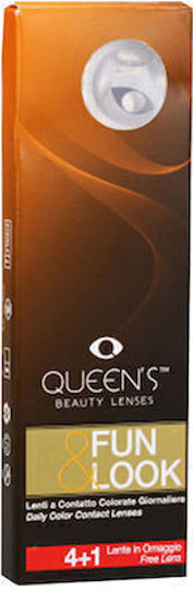 Queen's Fun & Look 5 Daily Цветни Контактни Лещи Без Диоптри Плътно Бели
