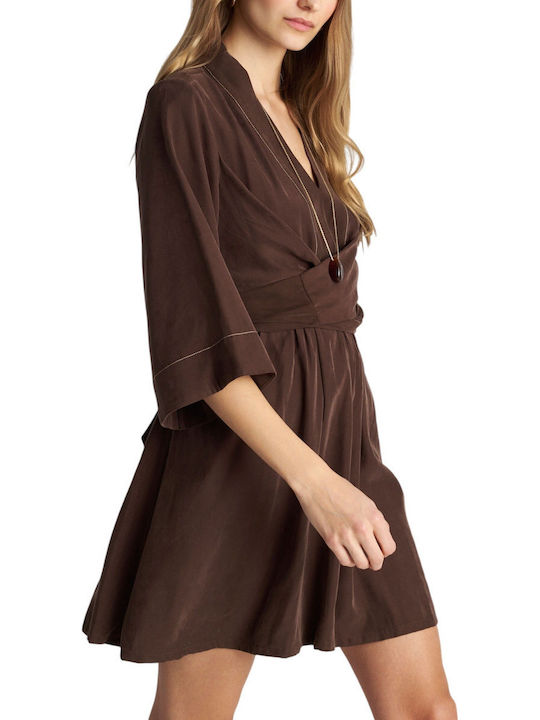 Summer Mini Dress Brown