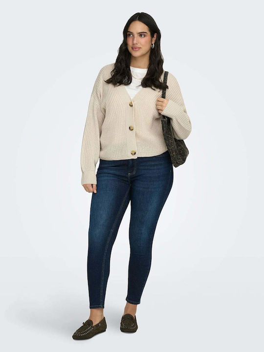 Long Women's Knitted Cardigan in Gray Color