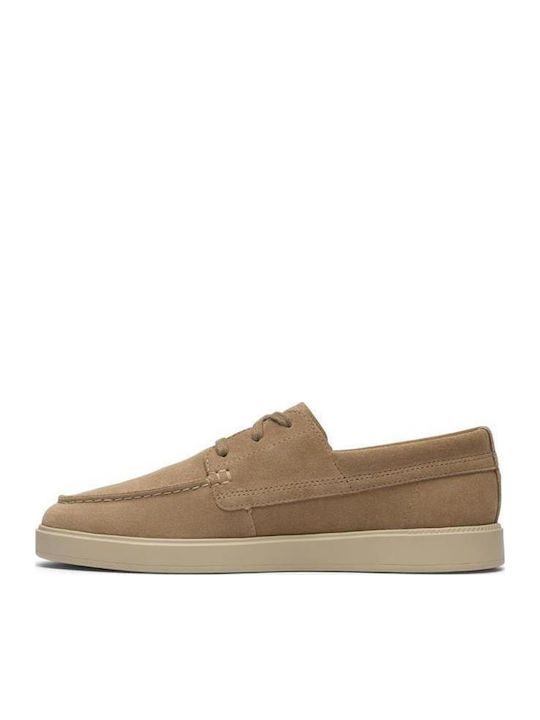 Casual Leather Men's Moccasins in Beige Colour