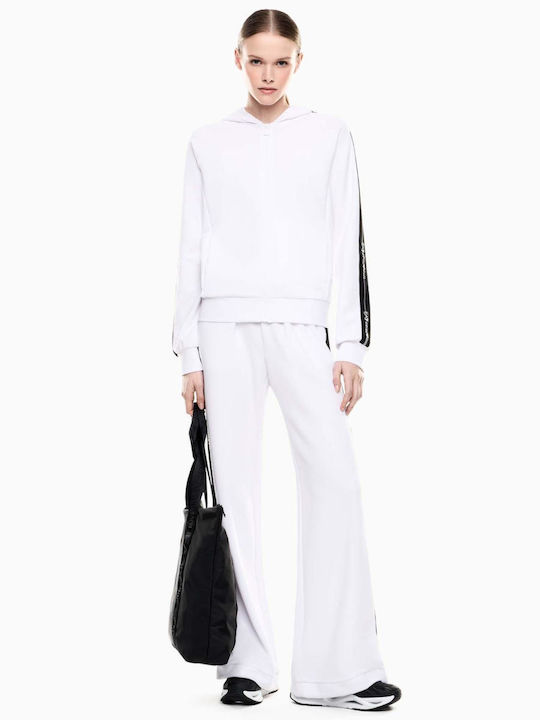 Women's Hooded Sweatshirt Cardigan White