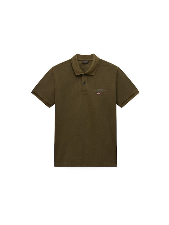Elbas Polo Bluză Cu Mânecă Scurtă Verde Kaki