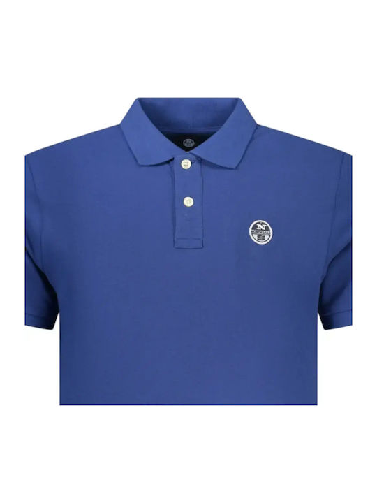 Polo Herrenbluse Kurzarm Blau