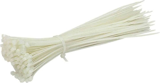 Set 100 Mice Plastic Collars 100 Mm X 3 Mm Polyamide White Alista Home