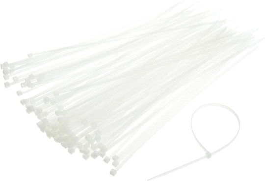Set 100 Mice Plastic Collars 100 Mm X 3 Mm Polyamide White Alista Home