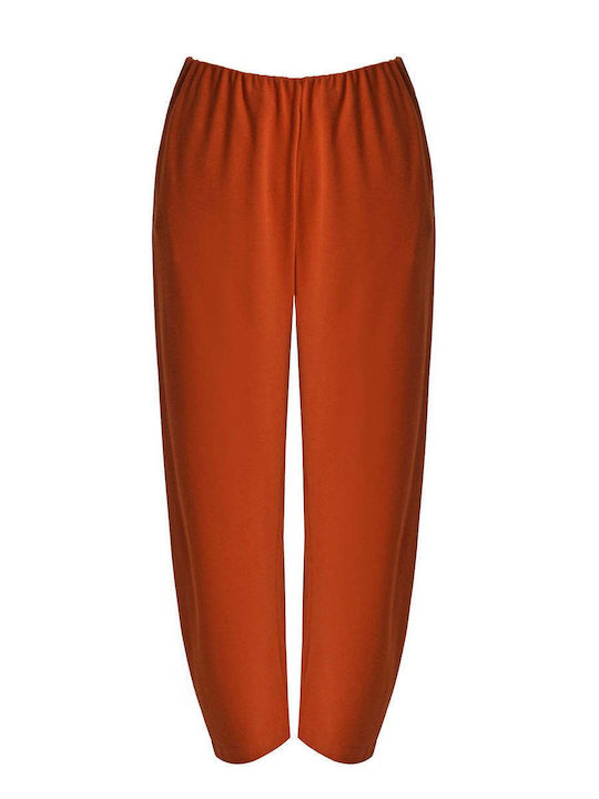 Women's Fabric Trousers with Rubber Band Orange 0039.2572.NETTO-dark-orange