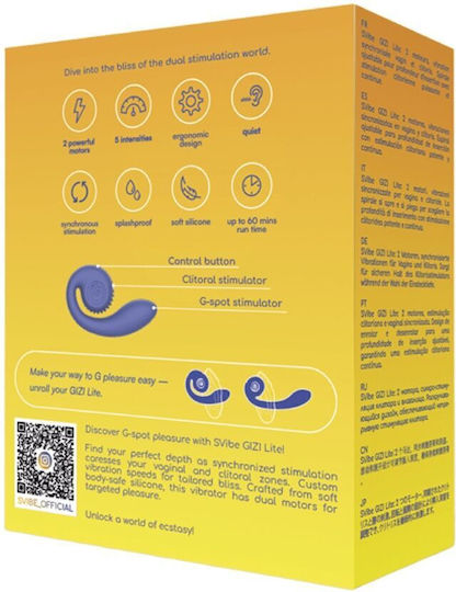 Snail Vibe Snail Gizi Lite Διπλός Δονητής με Απομακρυσμένο Έλεγχο Μωβ