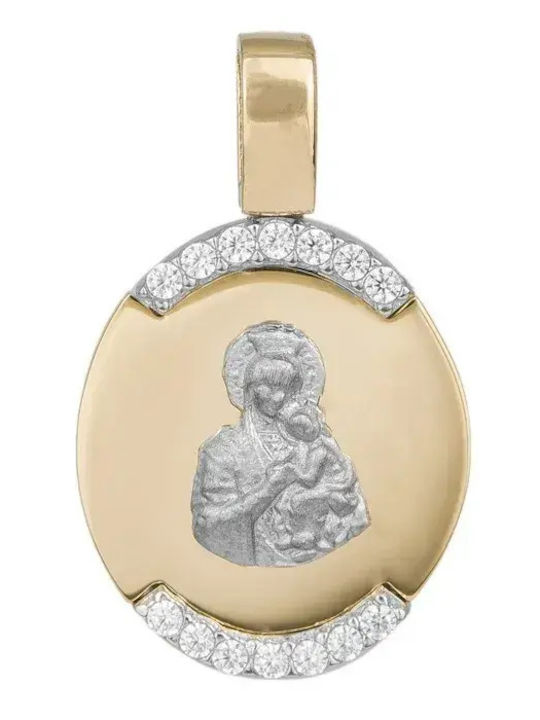Pendant with Virgin Mary Gold 9K