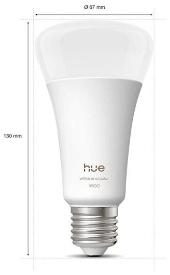 Philips Intelligente LED Glühbirne 11.8W für E27 Fassung und A67 Form Warmes Weiß 1600 Lumen Dimmbar