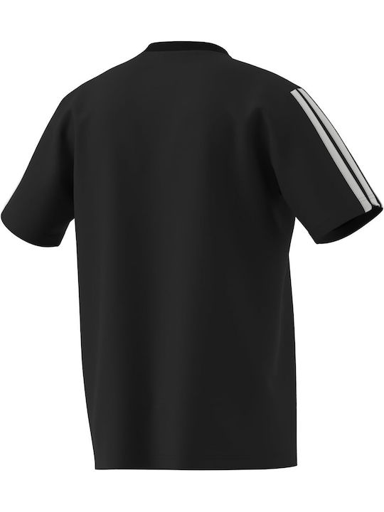 Essentials 3-stripes Αθλητικό T-shirt Μαύρο