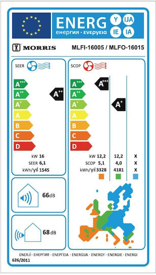 Morris MLFI-16005 Επαγγελματικό Κλιματιστικό Inverter Ντουλάπα με Ψυκτικό Υγρό R32