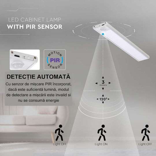 LED Iluminare Liniară De Perete Alb Cald 60cm