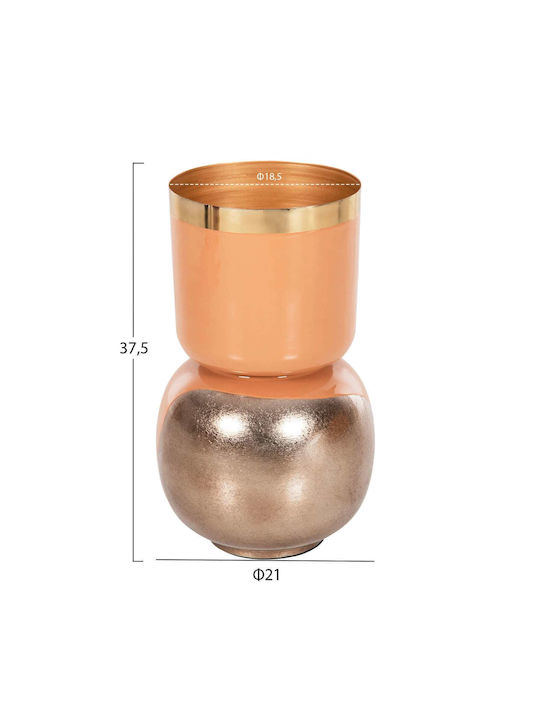 Freebox Decorative Vase Metallic Orange 21x21xHeight 37cm