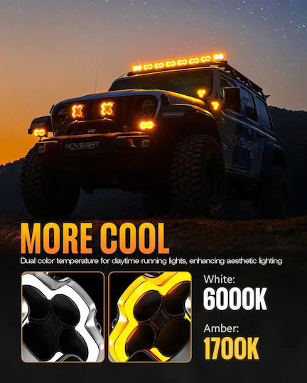 NovSight LED Universal Mitsubishi Pick-up Nissan PickUp 120W 4cm With White Lighting 1 Piece