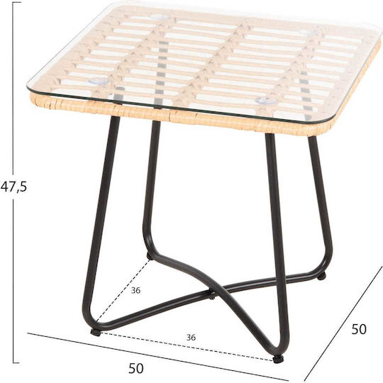 Table 50x50x47 Beige-Black Table 50x50x47 Beige-Black