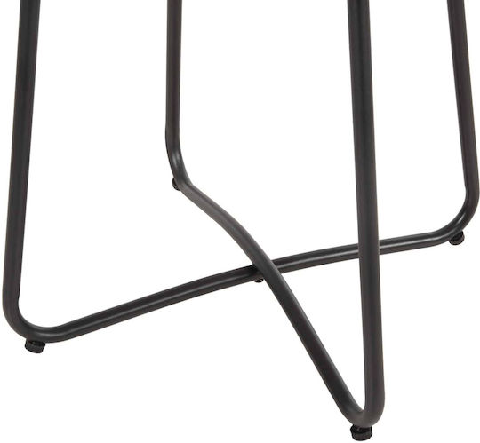 Garden & Terrace Table for Small Spaces Rattan Beige-Black 50x50x47cm