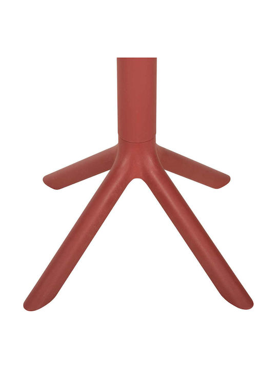 Garten- und Terrassentisch für kleine Räume aus Polypropylen Rot 61x61x77cm