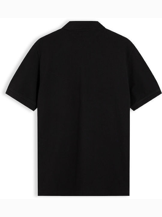 Short Sleeve Black Polo Blouse