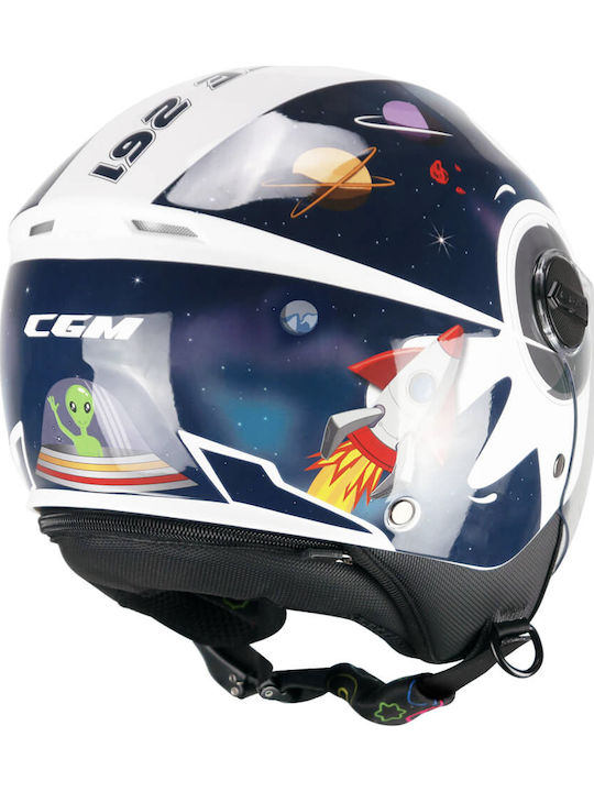 CGM Mini Space Blue / White Παιδικό Κράνος Μηχανής Full Face ECE 22.06 850gr