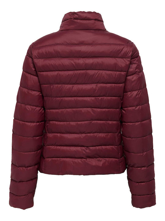 Damen Puffer Jacke für Winter Burgundisch
