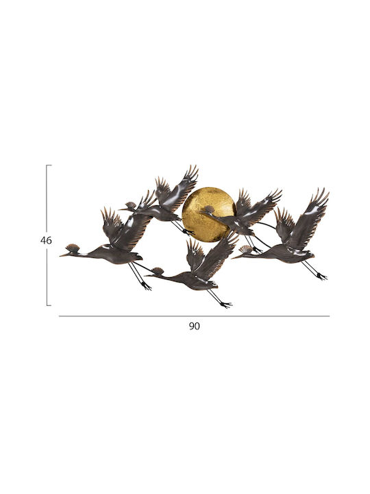 Grey Wall Decor Made of Metal 90x46cm