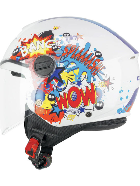 CGM Mini Comics 261G Blue White Παιδικό Κράνος Μηχανής Jet ECE 22.06 850gr