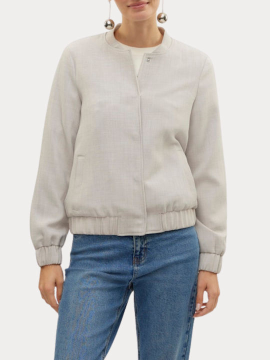 Women's Short Bomber Jacket for Spring or Autumn Vapour Blue/melange
